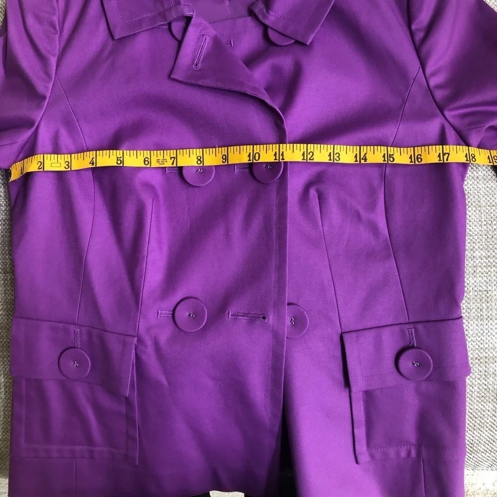 Halogen Double Breasted Button Front 3/4 Sleeve Purple Jacket Women’s Small EUC